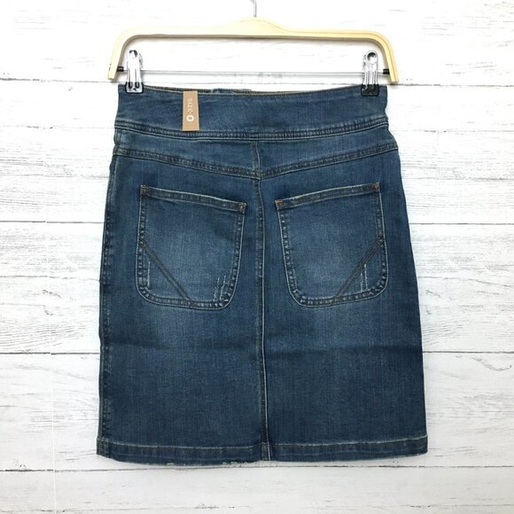 NEW prAna Women's Jean Skirt Broadway Denim Skirt True Blue Pockets size 0 - Picture 4 of 12
